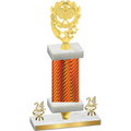 Premium Single Orange Carbon Fiber Year Pickleball Trophy