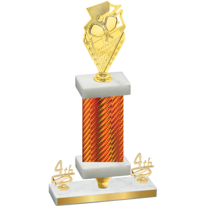Premium Single Orange Carbon Fiber Fourth Place Pickleball Trophy
