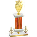 Premium Single Orange Carbon Fiber Victory Pickleball Trophy