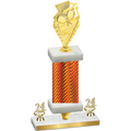 Premium Single Orange Carbon Fiber Year Pickleball Trophy