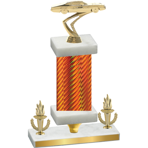 Premium Single Orange Carbon Fiber Victory Cars Trophy
