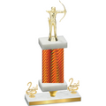 Premium Single Orange Carbon Fiber Second Place Archery Trophy