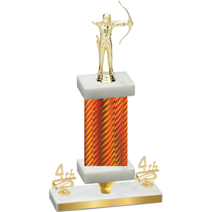 Premium Single Orange Carbon Fiber Fourth Place Archery Trophy