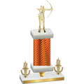 Premium Single Orange Carbon Fiber Victory Archery Trophy