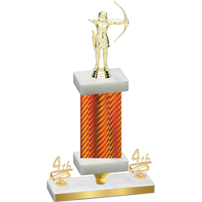 Premium Single Orange Carbon Fiber Fourth Place Archery Trophy