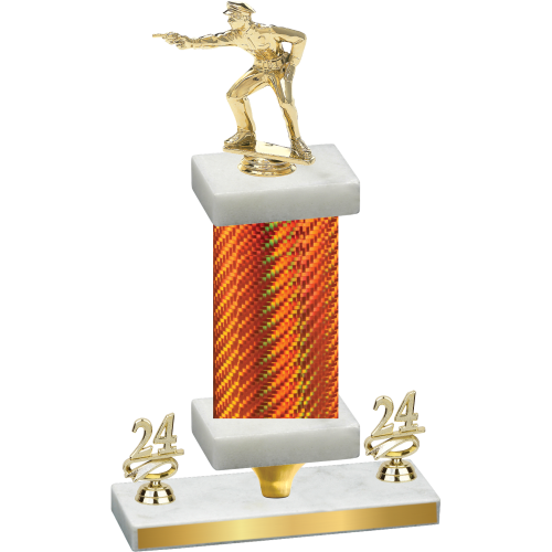 Premium Single Orange Carbon Fiber Year Shooter Trophy