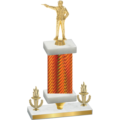 Premium Single Orange Carbon Fiber Victory Shooter Trophy