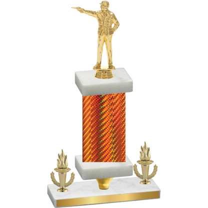 Premium Single Orange Carbon Fiber Victory Shooter Trophy