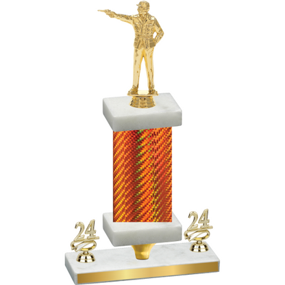 Premium Single Orange Carbon Fiber Year Shooter Trophy