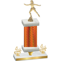Premium Single Orange Carbon Fiber Fourth Place Skater Trophy