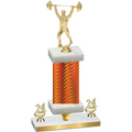 Premium Single Orange Carbon Fiber Year Weights Trophy