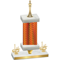 Premium Single Orange Carbon Fiber First Place Chess Trophy
