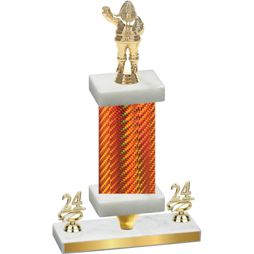 Premium Single Orange Carbon Fiber Year Holiday Trophy