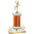 Premium Single Orange Carbon Fiber Fourth Place Majorette Trophy