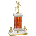 Premium Single Orange Carbon Fiber Victory Majorette Trophy