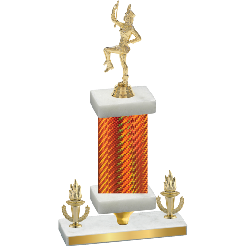 Premium Single Orange Carbon Fiber Victory Majorette Trophy