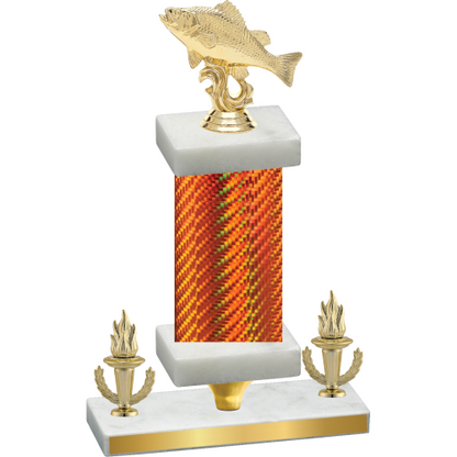 Premium Single Orange Carbon Fiber Victory Fishing Trophy