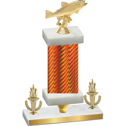Premium Single Orange Carbon Fiber Victory Fishing Trophy