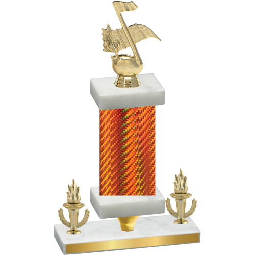 Premium Single Orange Carbon Fiber Victory Music Trophy