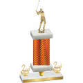 Premium Single Orange Carbon Fiber Second Place Golf Trophy