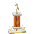 Premium Single Orange Carbon Fiber Third Place Golf Trophy