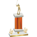 Premium Single Orange Carbon Fiber Fourth Place Golf Trophy