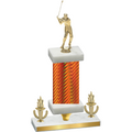 Premium Single Orange Carbon Fiber Victory Golf Trophy