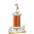 Premium Single Orange Carbon Fiber Year Golf Trophy