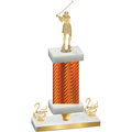 Premium Single Orange Carbon Fiber Second Place Golf Trophy