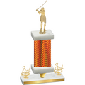Premium Single Orange Carbon Fiber Third Place Golf Trophy