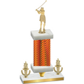 Premium Single Orange Carbon Fiber Victory Golf Trophy
