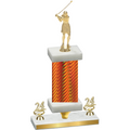 Premium Single Orange Carbon Fiber Year Golf Trophy