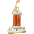 Premium Single Orange Carbon Fiber First Place Golf Trophy