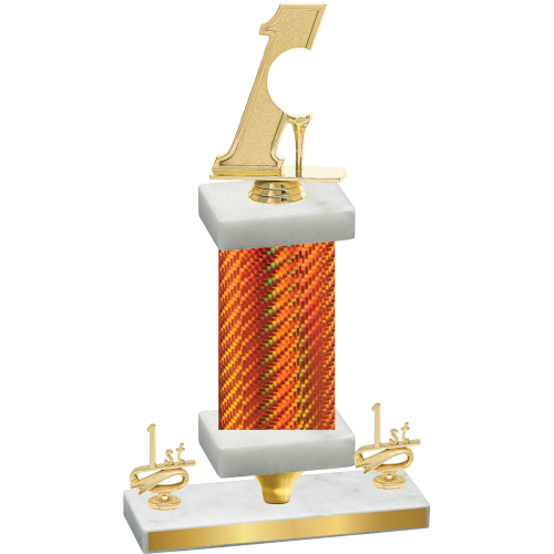 Premium Single Orange Carbon Fiber First Place Golf Trophy