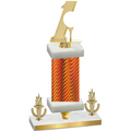 Premium Single Orange Carbon Fiber Victory Golf Trophy