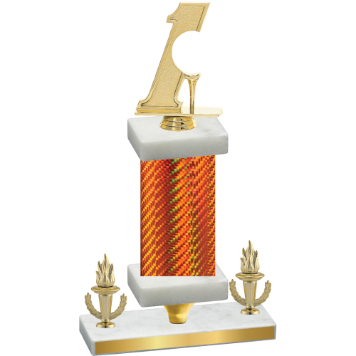 Premium Single Orange Carbon Fiber Victory Golf Trophy