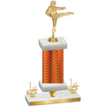 Premium Single Orange Carbon Fiber First Place Karate Trophy