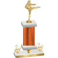 Premium Single Orange Carbon Fiber Second Place Karate Trophy