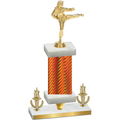 Premium Single Orange Carbon Fiber Victory Karate Trophy