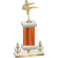 Premium Single Orange Carbon Fiber Victory Karate Trophy