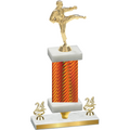 Premium Single Orange Carbon Fiber Year Karate Trophy