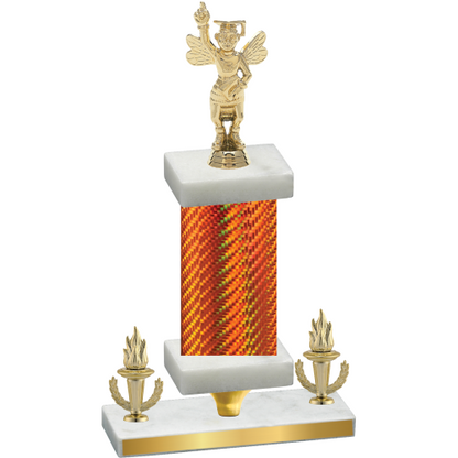 Premium Single Orange Carbon Fiber Victory Academics Trophy