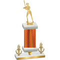Premium Single Orange Carbon Fiber Victory Softball Trophy