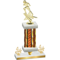Premium Single Orange Glacier Fourth Place Football Trophy