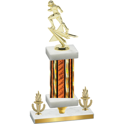 Premium Single Orange Glacier Victory Football Trophy