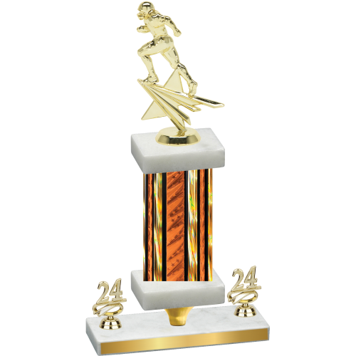 Premium Single Orange Glacier Year Football Trophy