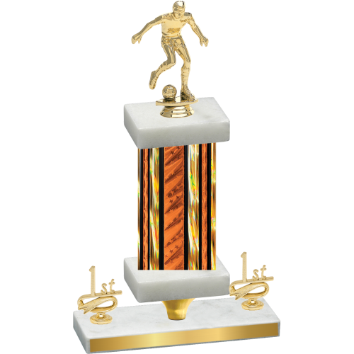 Premium Single Orange Glacier First Place Soccer Trophy