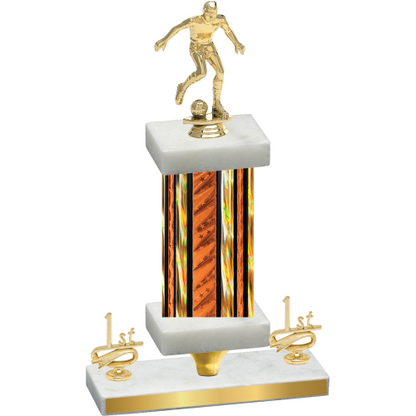 Premium Single Orange Glacier First Place Soccer Trophy
