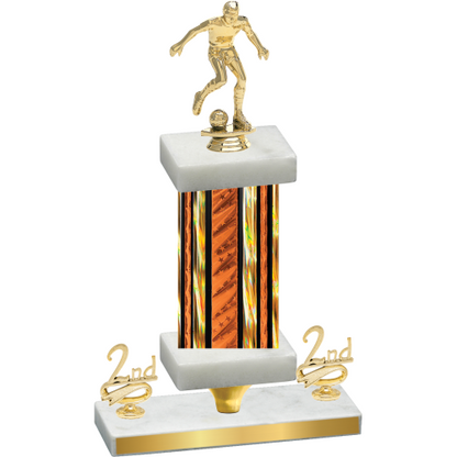 Premium Single Orange Glacier Second Place Soccer Trophy