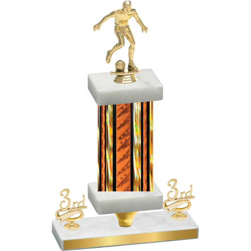 Premium Single Orange Glacier Third Place Soccer Trophy